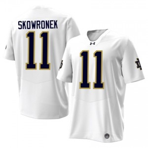 White #11 Ben Skowronek Men Durable Notre Dame High School 2026 Football Stitching Jersey NY86pp82