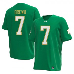 Francis Brewu #7 Officially Licensed 2026 UND Men Green Football Player Jersey a6518036