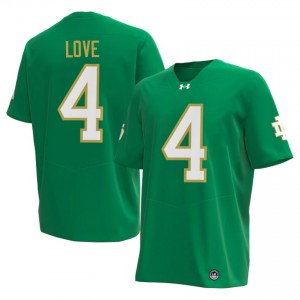 Jeremiyah Love #4 Officially Licensed 2026 UND Men Green Football Player Jersey E1yH2p44