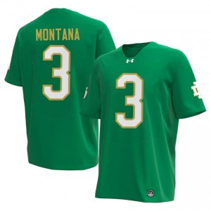 Premium Green UND Fighting Irish University #3 Joe Montana Men 2026 Football Embroidery Jersey 1I2jnU93