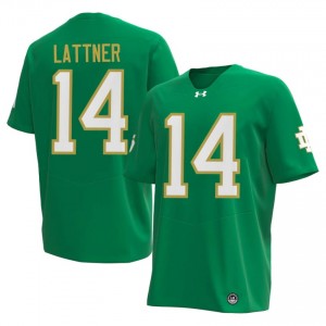 Premium Green UND Fighting Irish College #14 Johnny Lattner Men 2026 Football Embroidery Jersey 3K13mA66