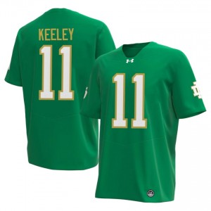 Keon Keeley #11 Officially Licensed 2026 UND Men Green Football Player Jersey 140y6875