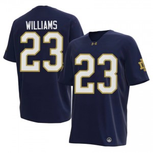 Fighting Irish #23 Kyren Williams Navy Men University Football 2026 Authentic Design Jersey 1Q88T240