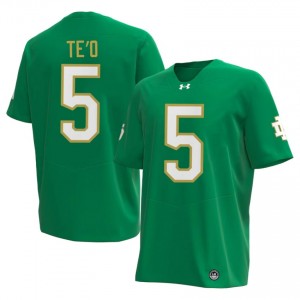 Manti Te'o #5 Officially Licensed 2026 UND Men Green Football College Jersey 238P1b75