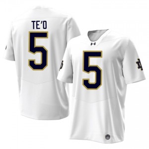 White #5 Manti Te'o Men Durable Notre Dame Player 2026 Football Stitching Jersey 30225350