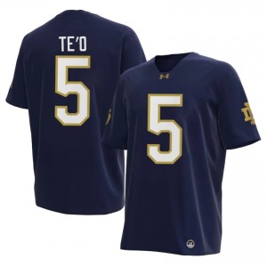 Men #5 Manti Te'o Navy High School Notre Dame Fighting Irish Classic Fit Football Jersey ol881b80