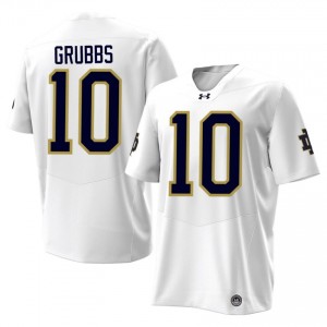 #10 Noah Grubbs Irish 2026 Game-Day Style White Men Player Football Jersey V3YY0L23