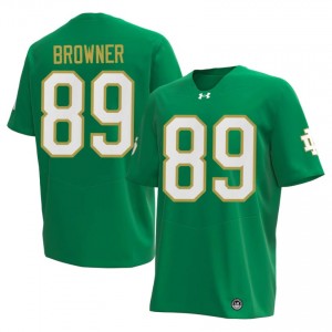 Premium Green UND Fighting Irish University #89 Ross Browner Men 2026 Football Embroidery Jersey WM21pq52