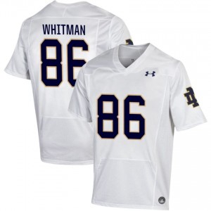 Notre Dame Fighting Irish #86 Alex Whitman White Men High School Football Authentic Design Jersey 03273g75