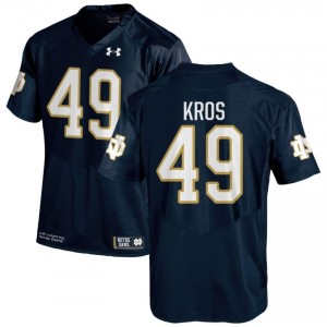 #49 Andrew Kros Notre Dame Game-Day Style Navy Men Player Football Jersey Pvp7j066