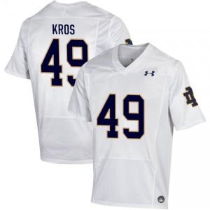 Notre Dame Fighting Irish #49 Andrew Kros White Men NCAA Football Authentic Design Jersey 42w3YR43