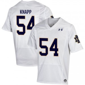 Men #54 Anthonie Knapp White College Fighting Irish Classic Fit Football Jersey 676YV658