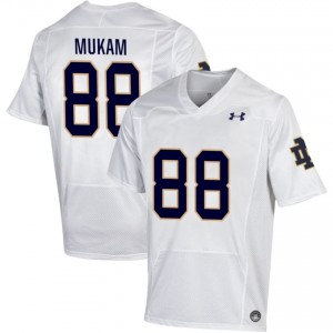 Notre Dame Fighting Irish #88 Armel Mukam White Men NCAA Football Authentic Design Jersey 520V5271