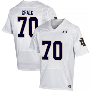 Notre Dame Fighting Irish #70 Ashton Craig White Men College Football Authentic Design Jersey g4TKnK63