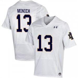 Notre Dame Fighting Irish #13 Ben Minich White Men Player Football Authentic Design Jersey D427am85