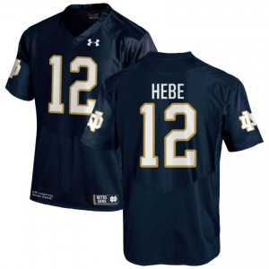 Navy #12 Blake Hebert Men Durable Irish University Football Stitching Jersey 1AlyI460