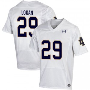 Notre Dame Fighting Irish #29 Brandon Logan White Men NCAA Football Authentic Design Jersey BV4RI368