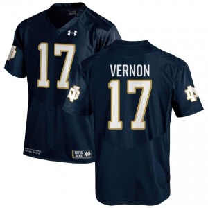 Navy #17 Brenan Vernon Men Durable Irish College Football Stitching Jersey k25N2871