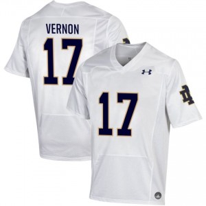 Men #17 Brenan Vernon White University Fighting Irish Classic Fit Football Jersey Qjmv3H50