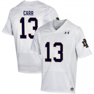 Notre Dame Fighting Irish #13 CJ Carr White Men College Football Authentic Design Jersey 14Oj3121