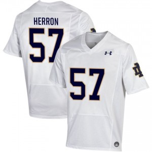 Men #57 Cam Herron White High School Fighting Irish Classic Fit Football Jersey f36DX027