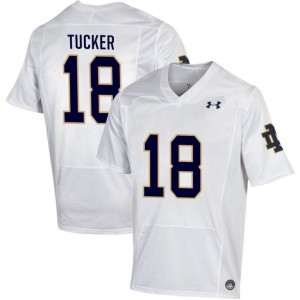 Men #18 Chance Tucker White NCAA Fighting Irish Classic Fit Football Jersey m46tFY10