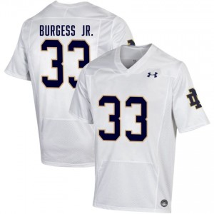 Men #33 Christopher Burgess Jr. White College Fighting Irish Classic Fit Football Jersey m33nwn62