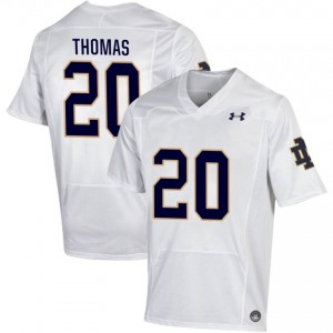 Notre Dame Fighting Irish #20 Cree Thomas White Men High School Football Authentic Design Jersey j7D6pS53