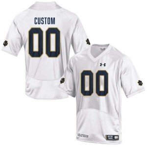Notre Dame Fighting Irish #00 Custom White Men Player Football Authentic Design Jersey 3J1N2g70