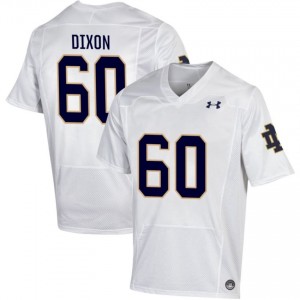 Notre Dame Fighting Irish #60 Davion Dixon White Men University Football Authentic Design Jersey 860v3191