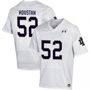 Notre Dame Fighting Irish #52 Devan Houstan White Men NCAA Football Authentic Design Jersey wd706V36