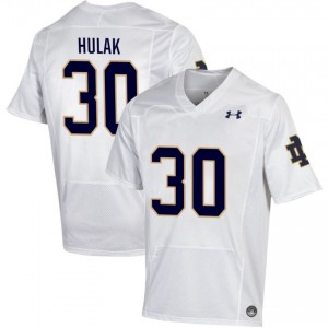 Men #30 Dominik Hulak White High School Fighting Irish Classic Fit Football Jersey 5V4G2Q42