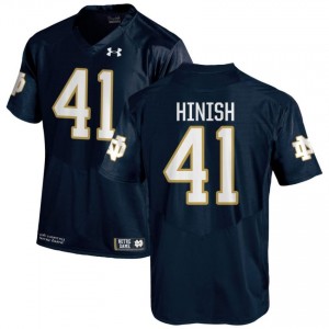 Navy #41 Donovan Hinish Men Durable Irish High School Football Stitching Jersey 6NI46258