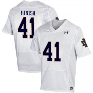 Men #41 Donovan Hinish White Player Fighting Irish Classic Fit Football Jersey 8xvn5658