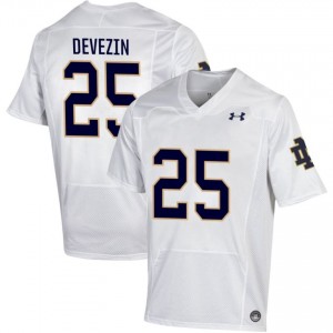 Notre Dame Fighting Irish #25 Dylan Devezin White Men Player Football Authentic Design Jersey 4t3I7V60
