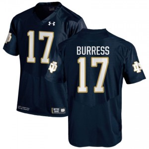 #17 Elijah Burress Notre Dame Game-Day Style Navy Men High School Football Jersey 8s5I5349