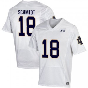 Notre Dame Fighting Irish #18 Erik Schmidt White Men College Football Authentic Design Jersey 3513i854