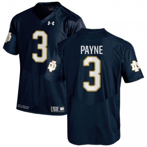 Navy #3 Gi'Bran Payne Men Durable Irish Player Football Stitching Jersey 425AyO64