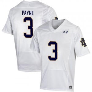 Men #3 Gi'Bran Payne White NCAA Fighting Irish Classic Fit Football Jersey YP5QO017