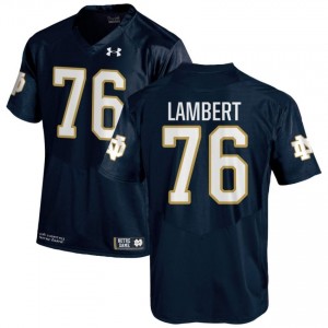 #76 Guerby Lambert Notre Dame Game-Day Style Navy Men University Football Jersey 5kX7wq98