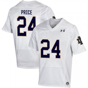 Notre Dame Fighting Irish #24 Jadarian Price White Men University Football Authentic Design Jersey 7RLR2092