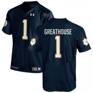 #1 Jaden Greathouse Notre Dame Game-Day Style Navy Men College Football Jersey e74a6A47