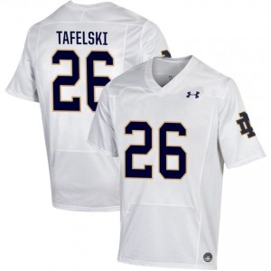 Men #26 Jake Tafelski White Player Fighting Irish Classic Fit Football Jersey 167I3378