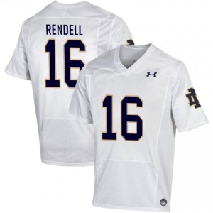 Men #16 James Rendell White High School Fighting Irish Classic Fit Football Jersey 4323I268