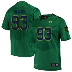 Jared Dawson #93 Officially Licensed UND Fighting Irish Men Green Football High School Jersey 3c835258