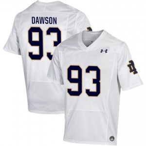 Men #93 Jared Dawson White NCAA Fighting Irish Classic Fit Football Jersey HC3o1346