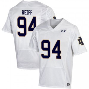 Notre Dame Fighting Irish #94 Joe Reiff White Men High School Football Authentic Design Jersey rX611u80