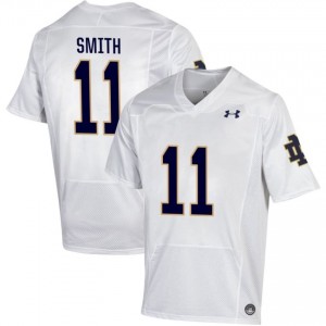 Notre Dame Fighting Irish #11 KK Smith White Men Player Football Authentic Design Jersey edm08621