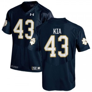 Navy #43 Kahanu Kia Men Durable Irish High School Football Stitching Jersey aiY47W97