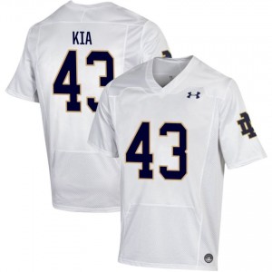 Men #43 Kahanu Kia White Player Fighting Irish Classic Fit Football Jersey 2i010f70